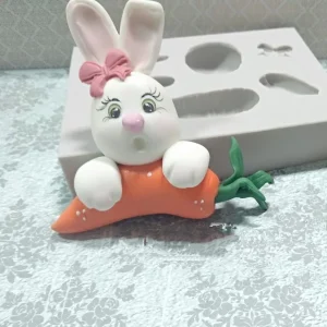 Molde em silicone -Coelho com cenoura