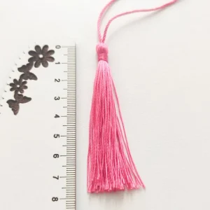 Franja em cetim- 8 cm.- Rosa escuro