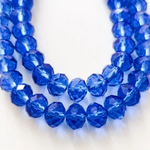 Fiada Cristal facetado 8mm Azul escuro