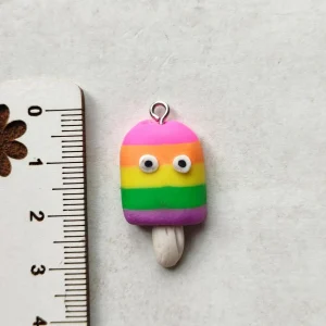 Pendente em polímero gelado multicolor- 30 mm
