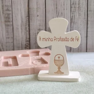 Molde em silicone – Cruz a minha Profissão de Fé-com base