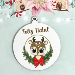 Bola de Natal em mdf – Rena