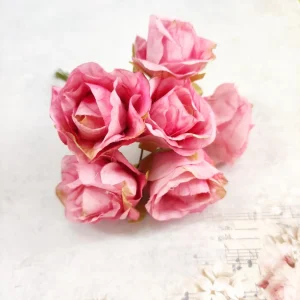 Ramo de flores em tecido- Rosa