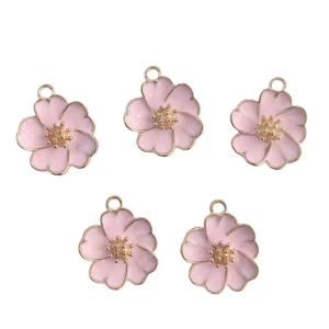 Pendente metálico flor -Rosa