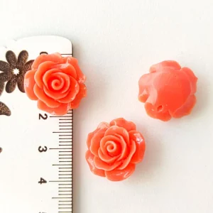 Flor em resina com furo – 20 mm laranja