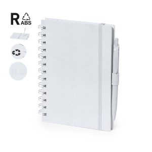 Caderno Bloco de Notas Ciara com Capa Rígida Reciclado com Esferográfica para Personalizar