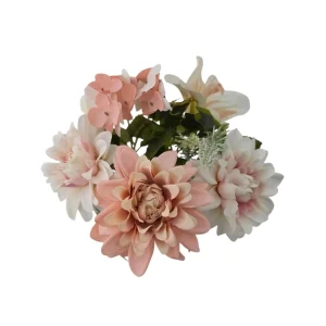 Ramo de flores em tecido- tons rosa “Dalia”