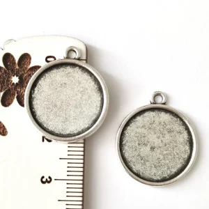 Base cabochon 18 mm- prateado