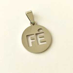 Medalha em aço inoxidável- FÉ