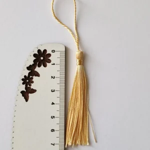 Franja em cetim- 8 cm.- amarelo dourado