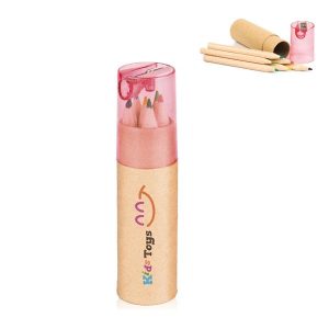 Conjunto de 6 Lápis de Cor com Afia Lory para Personalizar