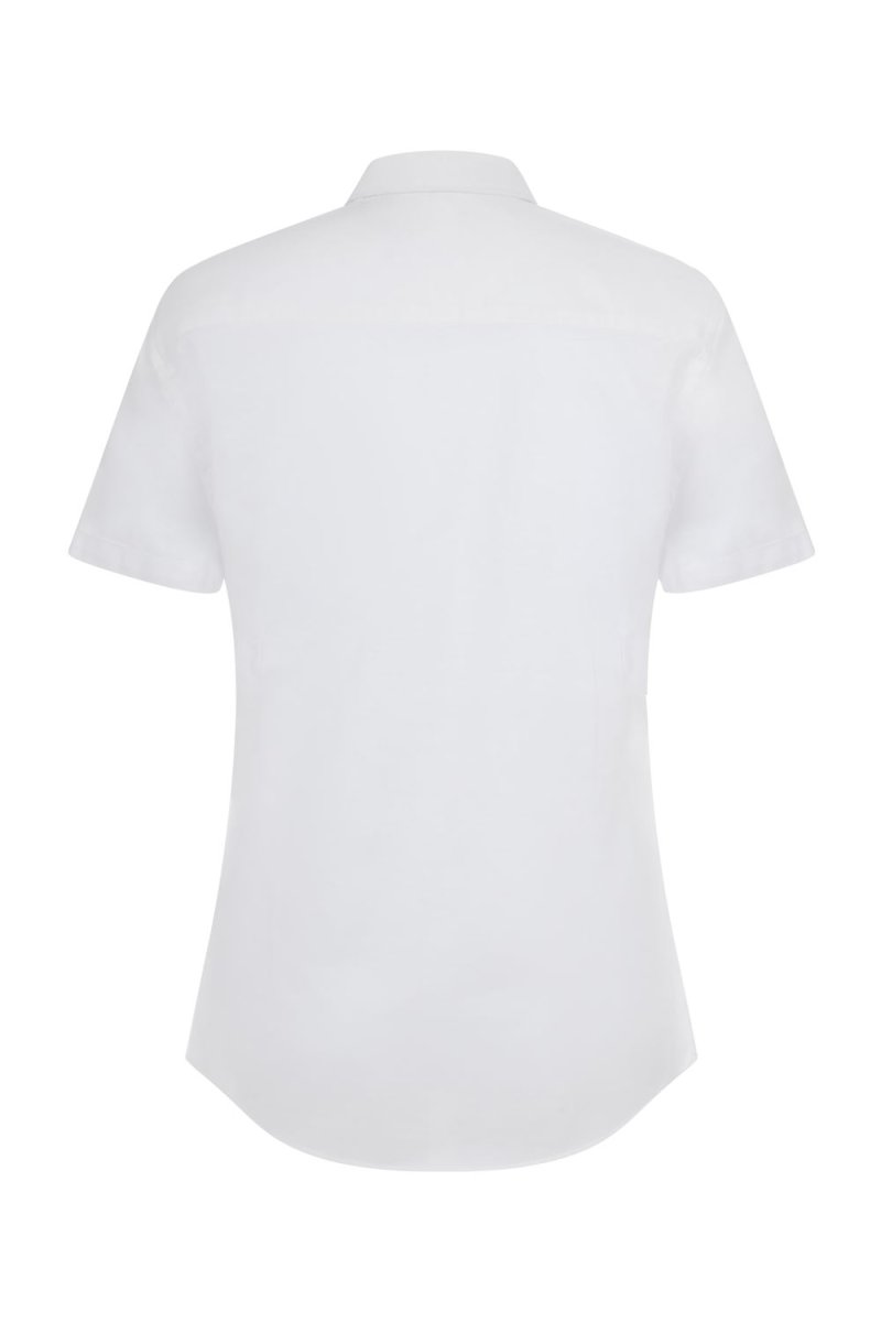 Camisa Oxford Stretch Manga Curta de Mulher para Personalizar - Image 8