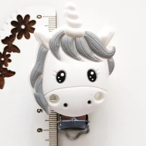 Mola em silicone unicórnio cinza
