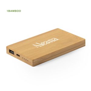 POWER BANK NIPAX EXTERNA, EM BAMBU DE 5.000 mAh PARA PERSONALIZAR