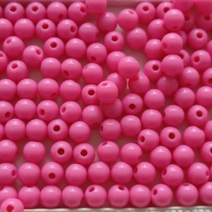 Contas acrilicas 6 mm- cor rosa escuro