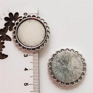 Base cabochon 20 mm- prateado