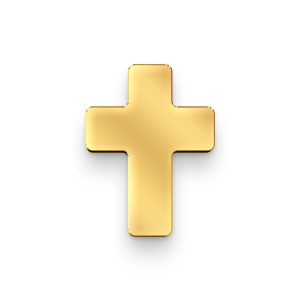 Aplique crucifixo acrilico dourado