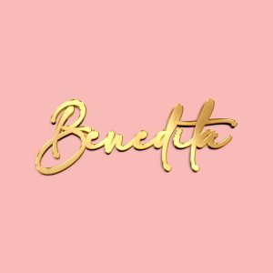 Nome acrilico dourado 7 a 11 letras