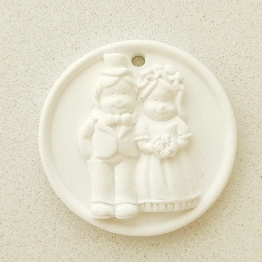 Molde em silicone, circulo com noivos