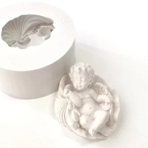 Molde em silicone, anjo em concha