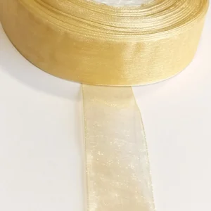 Fita organza 25 mm- Castanho dourado claro