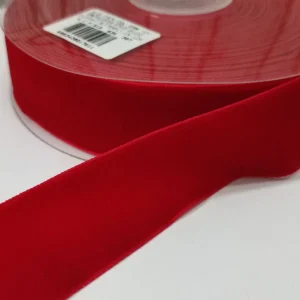 Fita de veludo- 25 mm- Vermelho – Bobine