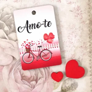 Placa para Porta chaves em mdf – Amo-te (bicicleta)