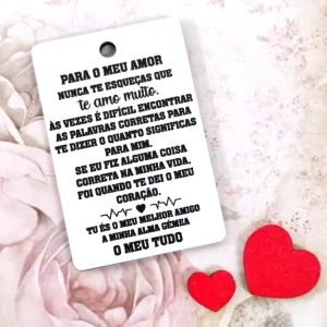 Placa para Porta chaves em mdf – Para meu amor, meu melhor amigo