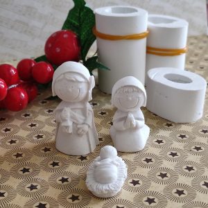 Molde em silicone, presépio 3 peças 4,5 cm- 3D