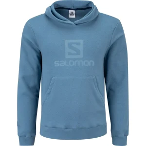 Blusa Fleece Salomon Polar Hoodie Masculino Azul Copen